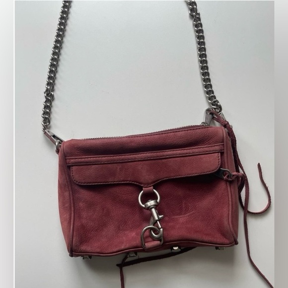 EUC Rebecca Minkoff Deep Wine Leather Crossbody Bag Gorgeous Hardware - Picture 3 of 7